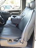 Exact Seat Covers, F83 L8, 2001-2007 Ford F250-F550 Front 40/20/40 Split Seats with Integrated Seat Belts Custom Exact Fit Seat Covers, Gray Leatherette