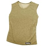 TAIGA Women's Lightweight Polartec Power Dry Sleeveless Shirt Tank, Khaki, MADE IN CANADA