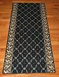 Trellis Black Carpet Rug Hallway Runner 5'
