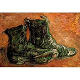 Professionally Framed Vincent Van Gogh A Pair of Shoes Art Print Poster - 13x19 with RichAndFramous Black Wood Frame