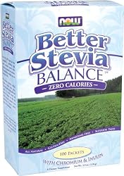 NOW Foods Stevia Balance Packets,  100 Count  Boxes (Pack of 3)