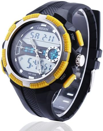 OHSEN AD 1311 Rubber Dual Display Waterproof Sport Men Wrist Watch.