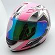 Motorcycle Street Bike Pink Star Full Face Adult Helmet