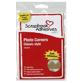 Classic Style Paper Photo Corners .5 (12mm) 126 Pkg-Kraft by 3L HELMAR