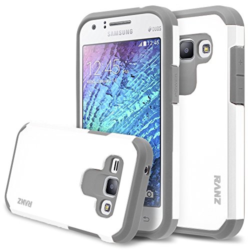 Galaxy J1 (2015) Case, RANZ Grey with White Hard Impact Dual Layer Shockproof Bumper Case For Samsung Galaxy J1 (2015 Released) (Verizon) Galaxy J1 (2015) Case, RANZ Grey with White Hard Impact Dual Layer Shockproof Bumper Case For Samsung Galaxy J1 (2015 Released) (Verizon)