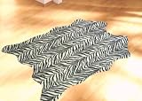 Toller Tierfellteppich Teppich / Läufer in Zebra-Optik ca. 110 x 75 cm