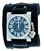 Nemesis #WXB029K Men's Premium Extra Wide Leather Strap Russian Diver Biker Watch