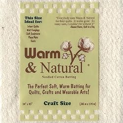 Warm & Natural Cotton Batting Craft Size By The Each