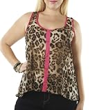 Wet Seal Womens Pop Piping Animal Tank