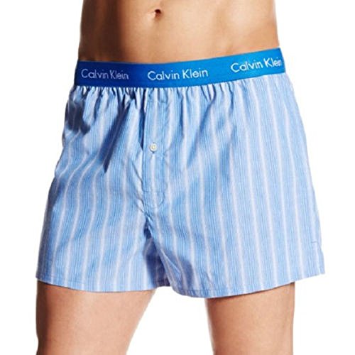 CALVIN KLEIN WHITE LABEL CALZONCILLO PARA CABALLERO COLOR OPTICAL STRIPE CERULEAN SKY TALLA M