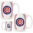 Chicago Cubs MLB 2pc Ceramic Gameball Mug Set - Primary Logo by Great American Products
