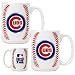 Chicago Cubs MLB 2pc Ceramic Gameball Mug Set - Primary Logo by Great American Products