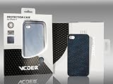 KC Blue Carbon Fiber Case for Apple iPhone 4 4G 4th Only For AT&T-Screen Protector Included