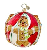 RADKO GINGER PALS Gingerbread Men Round Glass Ornament