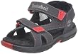 Timberland MAD RIVER 2STRAP /43764, Sandali sportivi unisex bambino, Grigio (Gris/rouge), 32.5