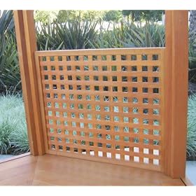 10 Foot Western Red Cedar Square Lattice Wall Panel with Exterior Stain for 10 Foot... by 