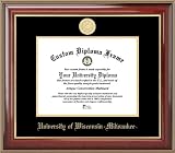 University of Wisconsin-Milwaukee Panthers - Gold Medallion - Mahogany Gold Trim - Diploma Frame