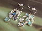 Image of Fashion earrings 760 faceted drops on silver colour metal