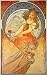 Lady looking Flower her right side by Alphonse Mucha Fashion 20