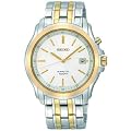 Seiko Kinetic Men's Watch SKA490P1 with a White Dial and a Two Tone Stainless Steel Bracelet