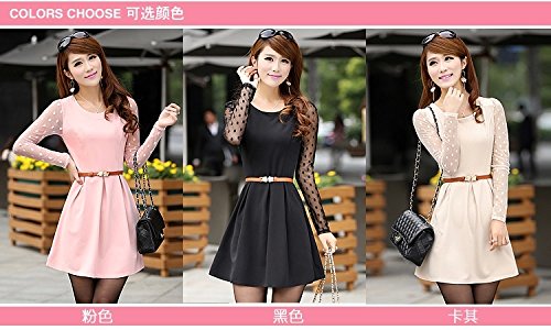 ワンピース ドレス 長袖 レース シースルー ミニ カジュアル スイート チュニック セクシー フレア ２次会 エレガンス 花柄 美脚 デート パーティ 秋物 冬物 可愛いスカーフ付き R182