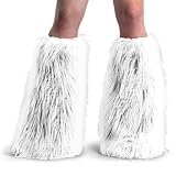 Furry Shag Boot Covers - White