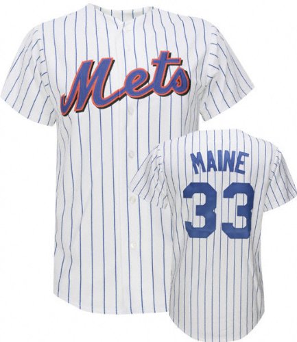 John Maine White Majestic MLB 2009 Home Royal Replica New York Mets Jersey