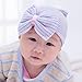 Gellwhu 5pcs Infant Baby Girls Striped Nursery Newborn Hospital Hat Cap with Big Bow White Pink Blue