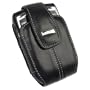 RIM Blackberry 8700c, 8700g, 8703e PDA Permium OEM Original Lambskin Black Leather Swivel Holster Case with Belt Clip -11939-001
