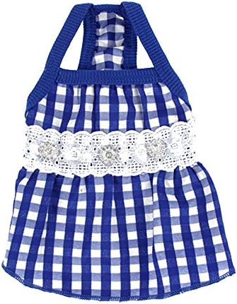 Honboo Small Pet Dog Mini Dress Puppy Cats Summer Skirt Doggy Outfit Shirts Blue