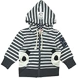 【H28年春物】 PuiPui(プイプイ) 裏毛ボーダーパーカージャケット 95cm/GRAY NO.PP-162799