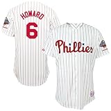 Majestic Philadelphia Phillies 2008 World Series Champions #6 Ryan Howard White Championship Patch Baseball Jersey