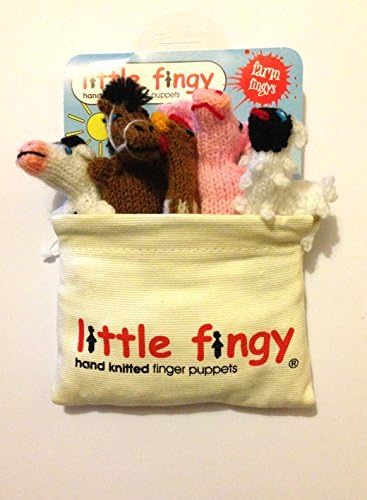 Farm Fingys - Hand Knitted Finger Puppets With Canvas Storage Bag by Little Fingy