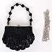Beaded Sequin Party Clutch Bag Handbag Purse Black