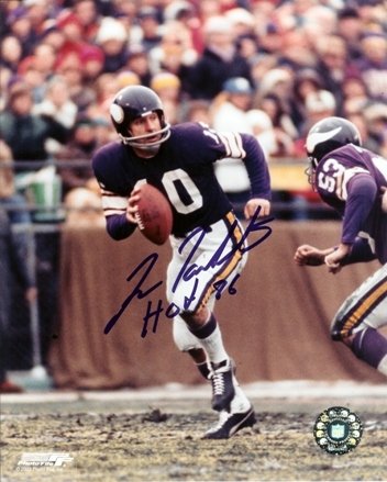Fran Tarkenton Autographed Minnesota Vikings 8x10 Photo with 