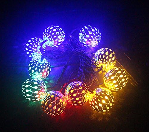 Haoran Globe String Lights, 10 LEDs Waterproof Solar String Lights, 11.5 ft Copper Wire Lights, Suitable for Christmas, Indoor Decoration, Wedding, Outdoor Party-Multi