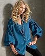 Billowy-sleeve tunic blouse
