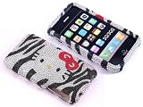 Smile Case Hello Kitty Zebra Bling Rhinestone Crysal Jeweled Snap on Full Cover Case for iPhone 3G 3GS (3-Zebra)