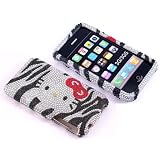 Smile Case Hello Kitty Zebra Bling Rhinestone Crysal Jeweled Snap on Full Cover Case for iPhone 3G 3GS (3-Zebra)