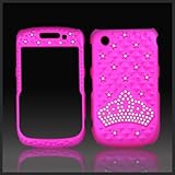 Diamonds on Pink "Crown" textured bling case-cover for Blackberry Curve 852 ....