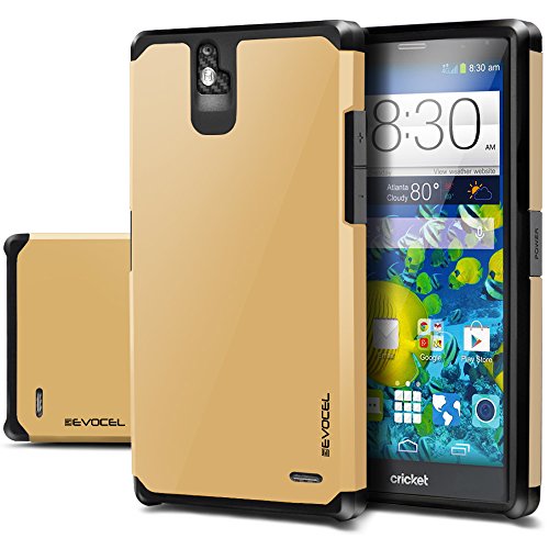 ZTE Grand X Max Z787 / Grand X Max+ Z987 Case, EvocelÂ® Dual Layer Armor Protector Case For ZTE Grand X Max Z787 / Grand X Max+ Z987 (Cricket) - Retail Packaging, Gold Medal