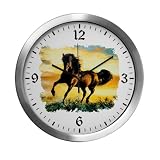 Modern Wall Clock Horse at Sunset