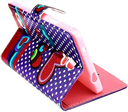 Galaxy Note 4 Case, OMIU(TM) [Polka Dots Colorful Love-shape] Luxury Bran-new Fashion Premium PU Leather Flip Magnet Wallet Slim Shell Case Cover Protector Fit For Samsung Galaxy Note 4, Sent Screen Protector+Stylus+Cleaning Cloth