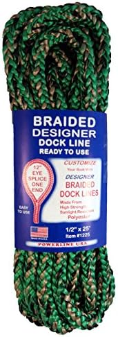 POWERLINE USA Dock Line, Camouflage, 1/2-Inch x 25-Feet