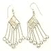 Sterling Silver Earrings Mother of Pearl White CZ Diamond Design Crystal Dangle By Bucasi