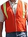Gold Belt Orange 1.5″ 3M Vertical Reflective Tape Striped Standard Surveyor’s Vest with Zipper Closure