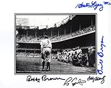 NY Yankees Greats Autographed 8x10 Photo of Babe Ruth's Farewell Speech