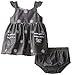 Calvin Klein Baby-Girls Newborn Black Printed Top with Diaper Short