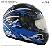 Advance HAWK Blue with White Graphics on Black Glossy Full Face Motorcycle Helmet - Size : XL