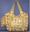 Designer Handbag - Puppy Love Design Hand Bag (Dog Print Purse) - Black